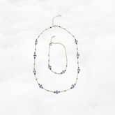 The Nine Gray Gemstone Choker Necklace and Bracelet Set